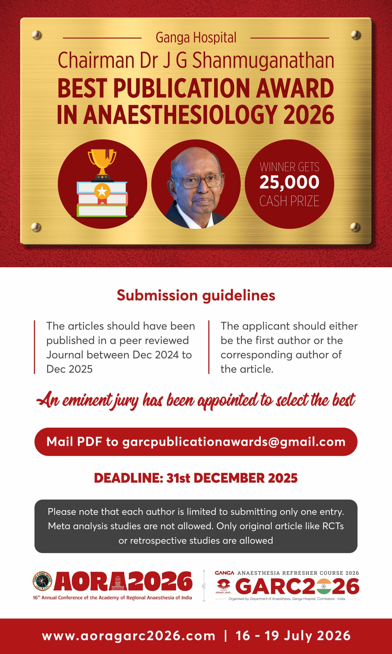 JG SHANMUGNATHAN AWARD 2026